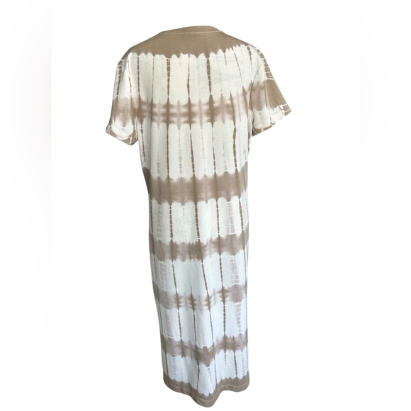 Roan + Ryan tan and white tie-dyed casual comfort midi size large - Picture 3 of 11
